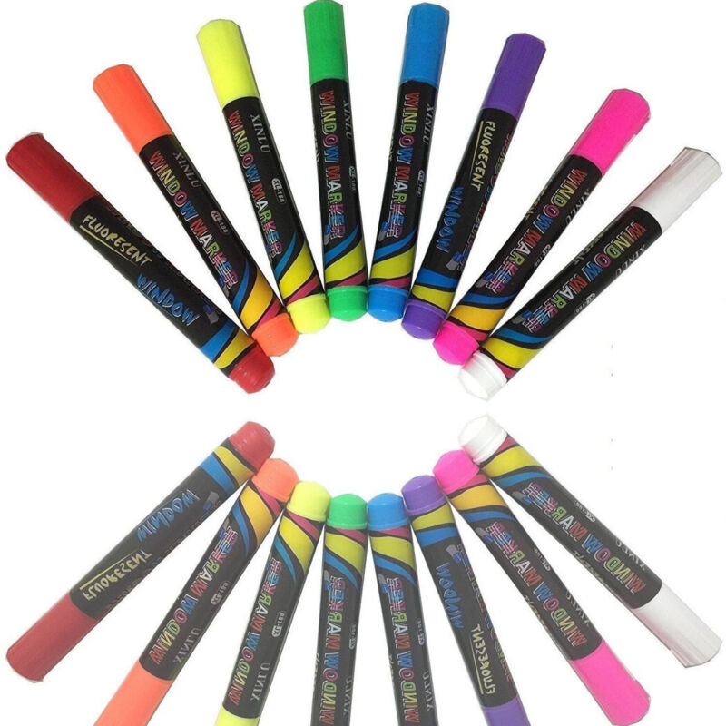 Pennarelli Per Lavagna FANTASTIC ChalkTastic, 8 Colori Fluo, Punta Reversibile 6mm E A Scalpello, A Gesso Liquido, Cancellabili A Secco