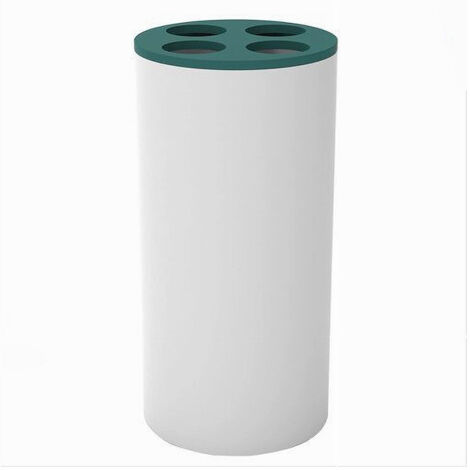 Trade Shop - Bicchiere Portaspazzolini 4 Fori Bianco Verde In Plastica Accessorio Bagno 69979 - (1/2)