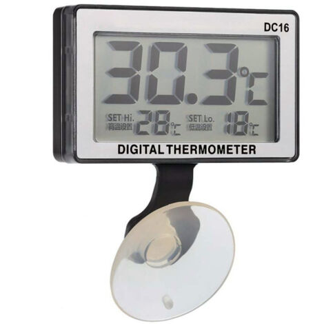 Trade Shop - Termometro Lcd Digitale Ventosa Sommergibile Allarme Alta Bassa Acquario Pesci -
