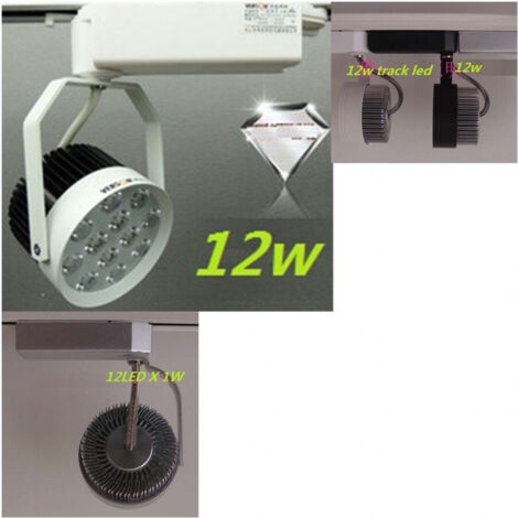 Trade Shop - Kit 2 Piezas Mini Foco 12 Led 12 W Con Soporte Para Carril Foco Varilla Luz Fría -
