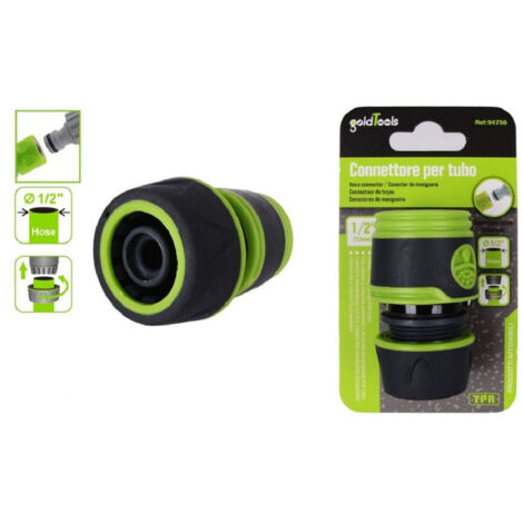 Trade Shop - Filete Con Acoplamiento Rápido Para Conector De Jardín De 1/2 "13 Mm 94756 - (1/3)