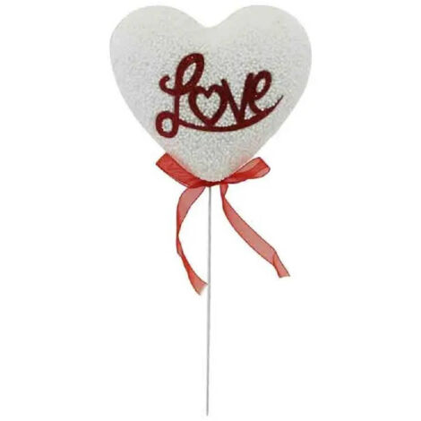 Trade Shop - Set 2 Cuori Polistirolo Stand 69086 Scritte San Valentino Modelli Assortiti 10cm - (1/2)