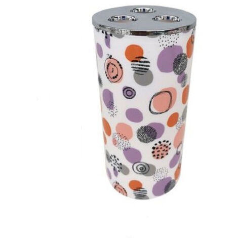Trade Shop - Cepillo De Dientes Vaso 3 Agujeros Esferas Abstractas Accesorio De Baño 87083 - (1/2)