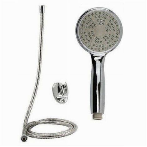 Trade Shop - Kit Doccetta Doccino Tondo Soffione Doccia Con Laccio 1,8mt Staffa 69061 Bagno - (1/2)
