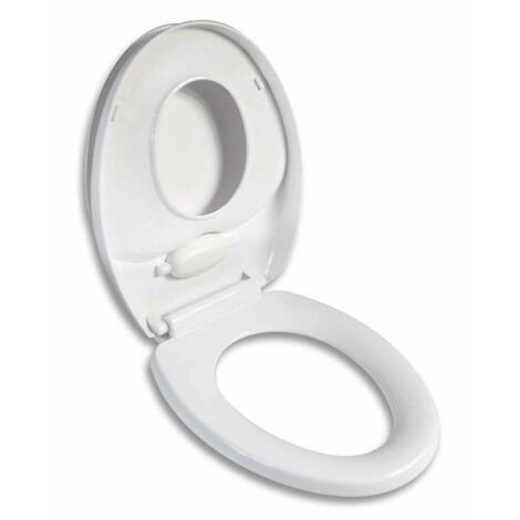 Trade Shop - Copriwater Bianco Adattatore Riduttore Bambini Tavoletta Wc Chiusura Ammortizzata - -3,5- (1/3)