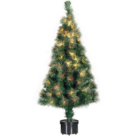 Trade Shop - Albero Di Natale Fibra Ottica 60cm 60 Punte Multicolore Colore Verde - (1/2)