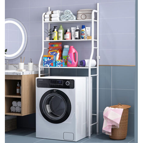 Trade Shop - Guardar Estante Sobre Lavadora Baño De Lavadora 3 Pisos Cabineta De Lavandería 69078 -