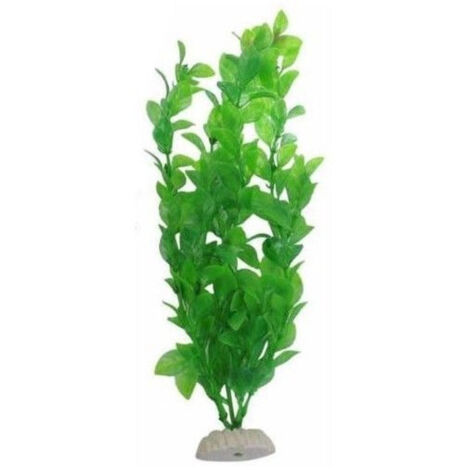 Trade Shop - Pianta 27 Cm Piantina Artificiale Per Acquario Piante Finte Plastica Color Verde -