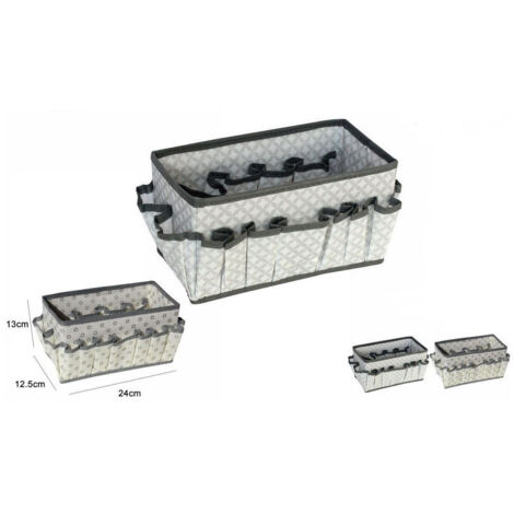 Trade Shop - Caja De Almacenamiento De Tela Caja De Almacenamiento Caja De Múltiples Contenedor 24x12.5x13cm 53033a - (1/2)