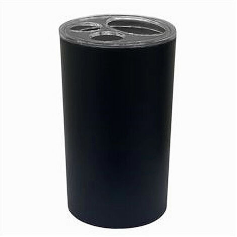 Trade Shop - Portaspazzolini Bicchiere Dentifricio Accessori Arredo Bagno Nero A 3 Fori 79194 - (1/3)