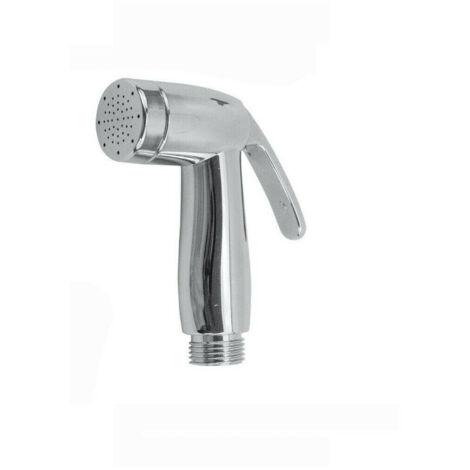 Trade Shop - Idroscopino In Abs Cromato Con Pulsante Shut/off Per Pulizia Di Wc Bidet 69307 - (1/2)