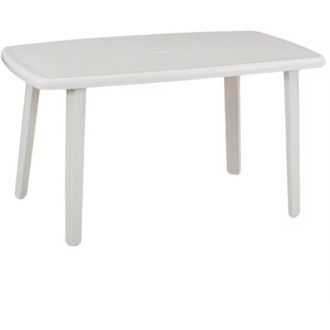 Trade Shop - Tavolo Da Esterno Cayman Bianco 140 X 90 Cm Per Patio Giardino Terrazza 002398 -