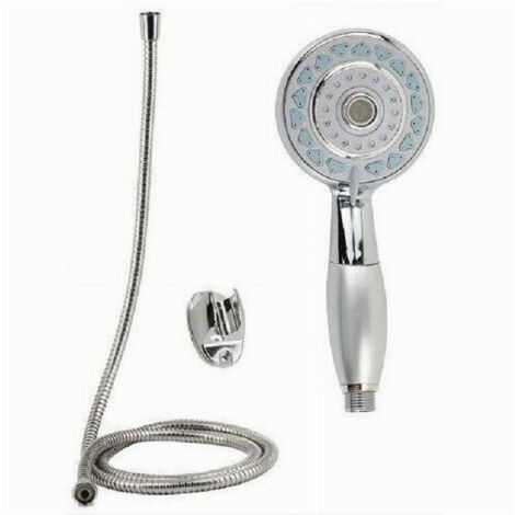 Trade Shop - Kit Teleducha Redonda Con Encaje De Mano Soporte 1,8m 59219 Baño - (1/2)
