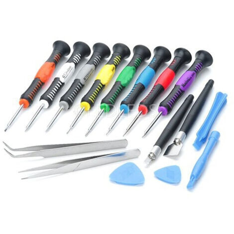Trade Shop - Kit Riparazione Per Smartphone Set 16 In 1 Pezzi Cacciaviti Apertura Leve -