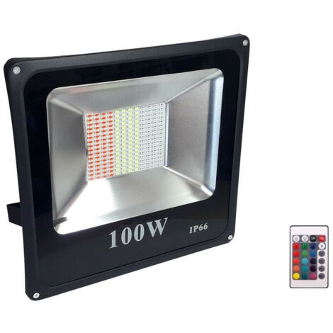 Trade Shop - Faro Led 100w Rgb Multicolore De External Ip66 220v Telecomando 87684 - (1/2)
