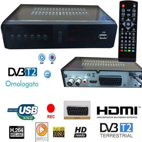 Trade Shop - Decoder Digital Research Terrestre Dvb-t Tv Scart Hdmi Antenna 1080p Reg - (1/5)