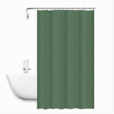 Trade Shop - Tenda Doccia Antimuffa Impermeabile Poliestere 180x200cm Ganci Bagno Verde 79858 - (1/2)