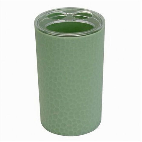 Trade Shop - Porta Spazzolini Bicchiere Accessorio Bagno Verde A 3 Fori Portaspazzolini 79786 - (1/2)