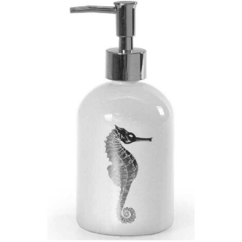 Trade Shop - Portasapone Liquido Dosatore Silver 450 Ml 8x18cm Vetro Decori Assortiti 775666 - (1/4)