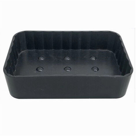 Trade Shop - Portasapone Saponetta Da Bagno Rettangolare Grigio Scuro Rigato Accessorio 79172 - (1/2)