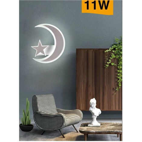 Trade Shop - Applique Lampada Stella E Luna A Led Moderna 11w Tre Colorazione Di Luce E47-3c - (1/5)