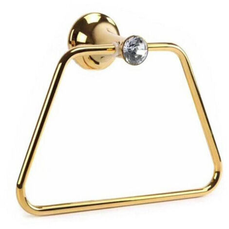 Trade Shop - Porta Asciugamani Per Bagno A Muro Parete Salviette Dorato Supporto Arredo Bagno - (1/2)