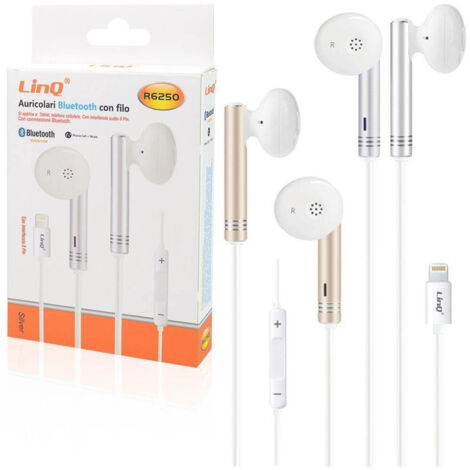 Trade Shop - Auricolari Stereo Musica Cuffie Bluetooth Con Filo R6250 Lightning 8 Pin Iphone - (1/3)