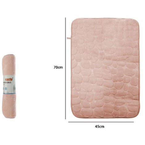 MSV Tappetino Da Bagno – Morbido E Assorbente, Misura Unica, Colore Rosa, Antiscivolo, Per Doccia E Vasca