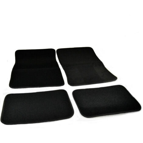 Trade Shop - Set 4 Tappetini Per Auto In Moquette Nera Antiscivolo Protezione Interni - (1/2)
