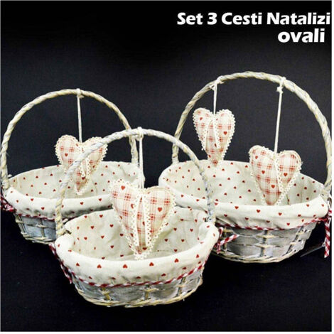 Lashuma Set di 3 cestini in vimini piccoli, ovali, in bambù, vuoti, dimensioni: 18 x 13 cm, beige, profondità 6 cm
