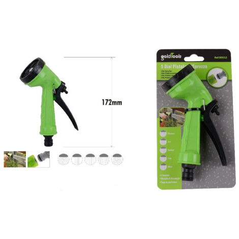 Trade Shop - Pistola Di Spruzzo 5 Funzioni Per Irrigazione Giardino In Plastica 172mm 90012 - (1/2)