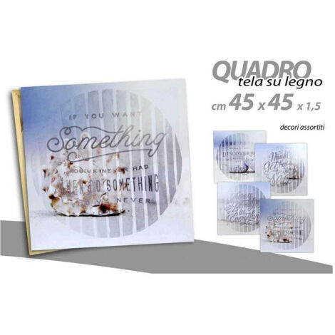 Trade Shop - Quadro Quadretto Decorativo 45x45x1,5cm Tela Su Legno Deluxe Decori Ass. 743757 - (1/2)
