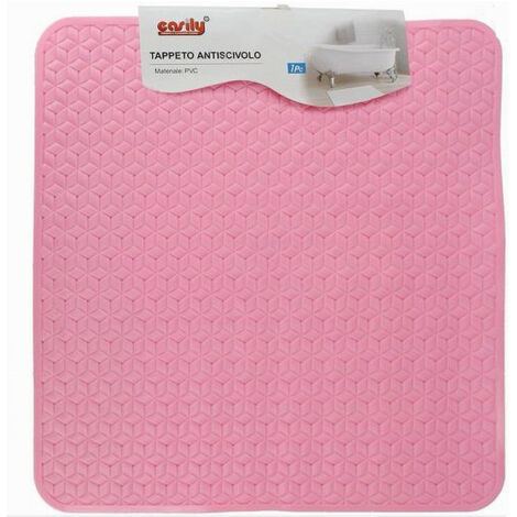 Trade Shop - Alfombra Pvc Rosa Antideslizante Bañera Ducha 51 X 52 Cm 59637 - (1/2)