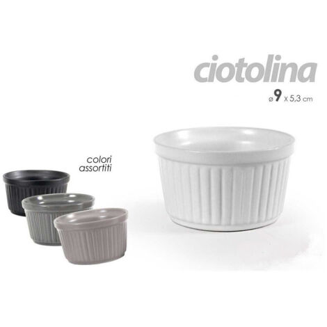 Trade Shop - Ciotolina Ciotola Snack Multiuso Ceramica 200cc 9x5,3 Cm Colori Assortiti 806964 - (1/2)