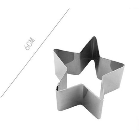 Trade Shop - Set 6 Pezzi Stampo Forme Per Dolci Torte Biscotti Stampi Forma Stella 6cm 98937 -
