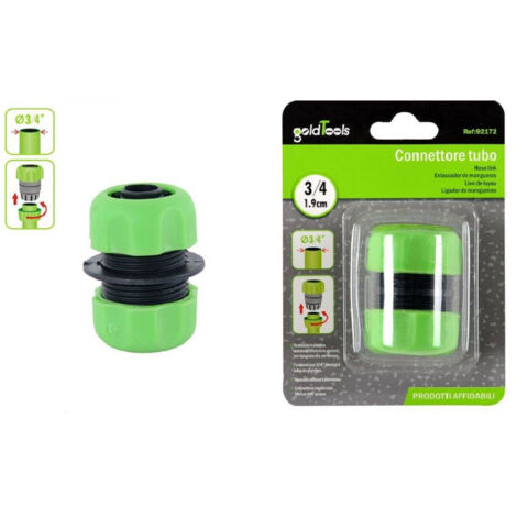 Trade Shop - Connettore Giunzione Tubi Da 3/4″ Innesto Riparatore In Plastica Giardino 92172 - (1/3)
