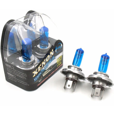 Trade Shop - Par H4 Bombilla Halógena 12v 55 W Luz Blanca Hid Xenon -