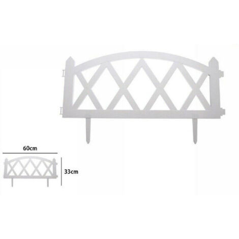 Trade Shop - Valla De Jardín De Plástico Blanco 60 X 33 Cm 63308 -