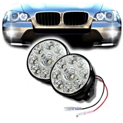 Trade Shop - Faro Faretto Led Smd Auto Coppia Fari Faretti Fendinebbia Suv Luci Diurne 9 Led - (1/5)