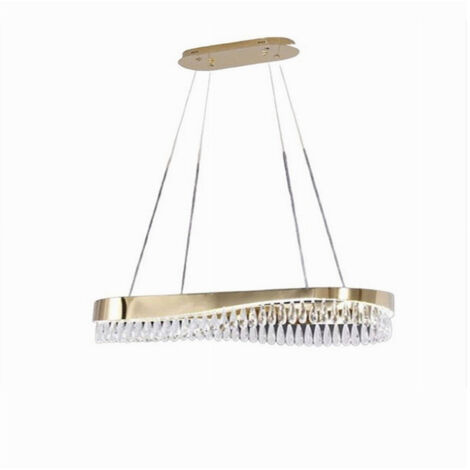 Trade Shop - Lámpara Led De Suspensión De Oro 45w Con Cristales Contemporáneos Luz Fría B77 - (1/4)