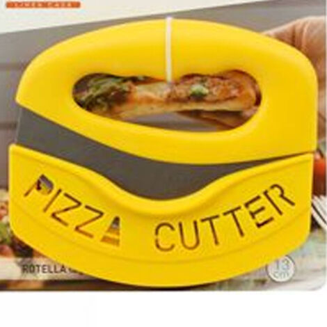 Trade Shop - Coltello Con Manico Tagliapizza Lama In Acciaio Mezza Luna Taglia Pizza 13cm - (1/2)