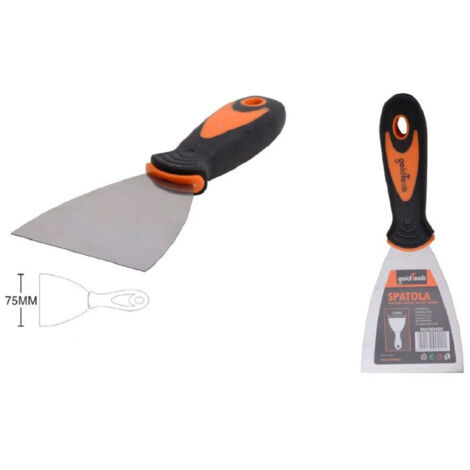 Trade Shop - Spatola Per Pareti In Acciaio 75mm 3" Ferramenta Con Maniglia Antiscivolo 90420 - (1/2)