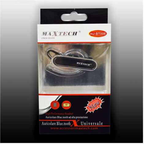 Trade Shop - Auricolare Bluetooth Universale Maxtech Au-bt006 Cuffia For Smartphone Alta Prestsation - (1/2)