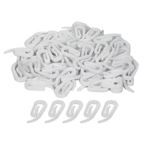Trade Shop - Cancillos De Plástico Blanco De 60 Piezas En Poldoma De Probóscis Para Cortinas Cortinas - (1/2)