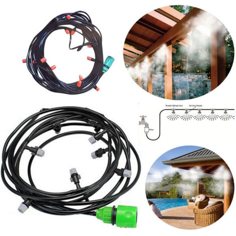 Trade Shop - Kit Nebulizzatore Ad Acqua Nebulizzazione Gazebo Ombrellone Giardino 10 Metri -