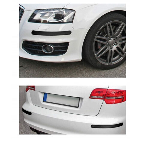 Trade Shop - Coppia Protezioni Per Paraurti Spoilers Antiurto 52x370mm Gomma Nero Adesivo Auto - (1/2)