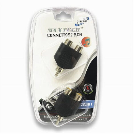 Trade Shop - Copy Of Conector Rca Macho Adaptador De Cable De Audio Conector Rca Macho Maxtech C-rca02 - (1/4)
