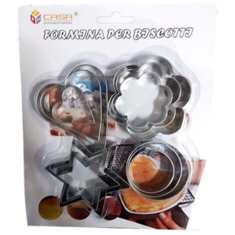 Trade Shop - Formine Per Biscotti Cuori Cerchi Stelle Stampi Dolci Taglia Pasta -