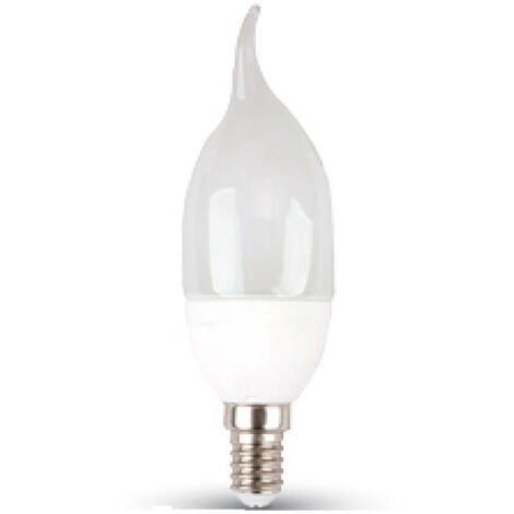 Trade Shop - Bombilla Led V-tac 6w 6 Vatios Luz Fría Llama Mate Vela E14 - (1/2)