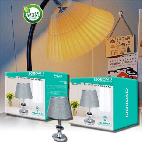 Trade Shop - Lume Lampada Da Tavolo Abat Jour Comodino Comò Arredo Camera Casa Luce Tx-9770 - (1/5)